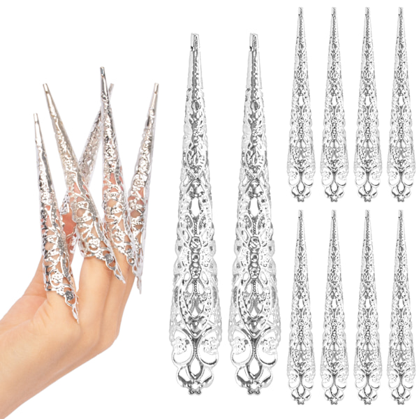10-pack fingernagelspets kloringar, antika drottningkostym fingertopp