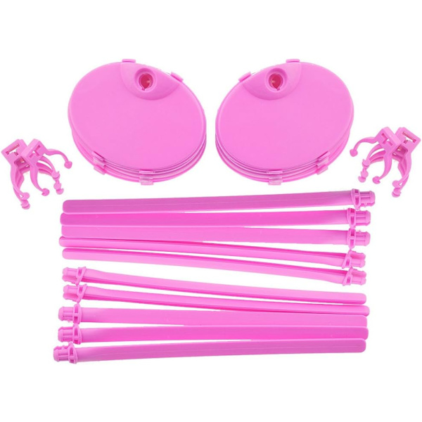 10 ställbara dockställ i plast, klädtillbehör för 30 cm dockor - rosa