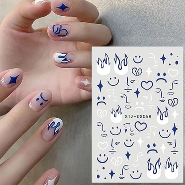 Starlight Nail Art Stickers Decals Negletilbehør Dekorasjoner 3D Slange Negl St