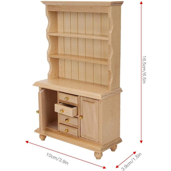 1:12 Skala Miniatyr Mini Skåp Leksak för Dockhus Modell Möbler Skåp Leksak Dekor Vardagsrum Sovrum Pedagogisk Leksak för Barn Födelsedagspresent Över 3 År Gammal (Träfärg)