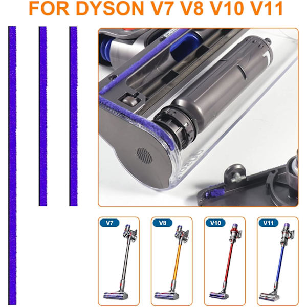 Paketti Pehmeitä Nauhoja Dyson V6 V7 V8 V10 V11 V12 V15 DC58 DC59 DC62 DC72 Imurille, Dyson Imuurin Sähköharjan Nauha Tarra Pehmeä P