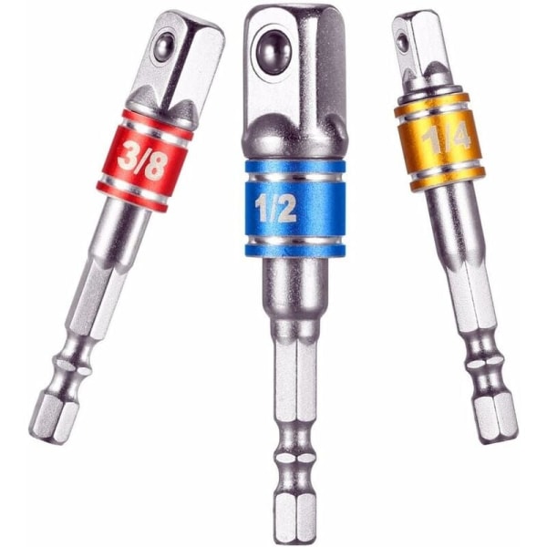 Heksagonal / firkantet adapter 1/4\" / 1/2\" / 3/8\" (Tyskland import) Ep