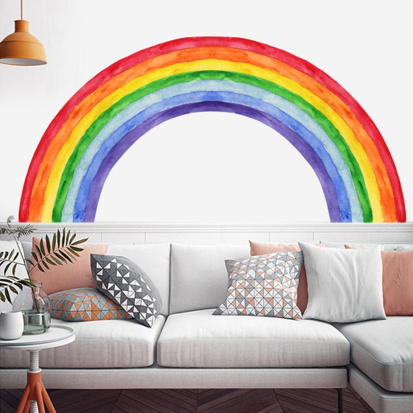 Akvarell regnbåge väggdekor för barnrum dekorationer