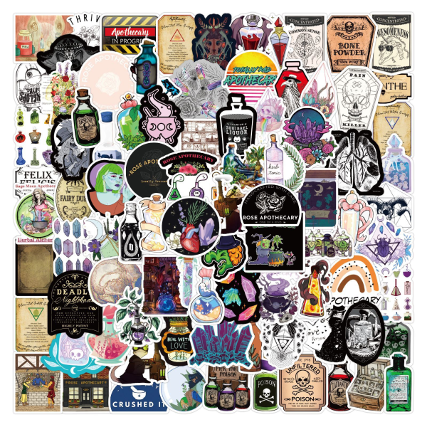 Klistermærker 50 STK Witch Sticker Packs, Cool, Witchy, Krystal Stickers, Astrologi, Tarot,