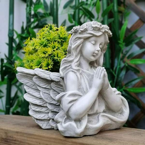 Ängel Staty Krukväxt Huvud Krukväxt Succulent Krukväxt Människa Flo
