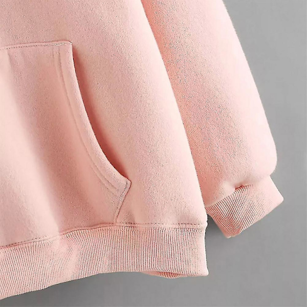 Bunny Hoodie   Flickor Hooded Pullover Långärmad Plysch Varm Vinter Kvinnor Turtleneck Jacka