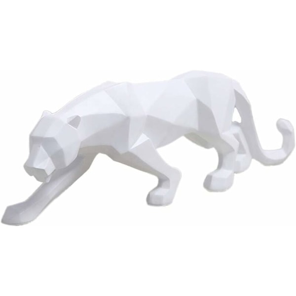 White Black Panther Skulptur Ornament Skulptur Geometriskt harts