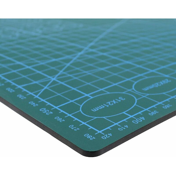 Sklisikker A3 skjærebrett 2 sider - Selvhelbredende trykte skjærebrett - Grønn - 45 x 30 cm - A3 skjærebrett for quilting, sying, scrapbooking，En del