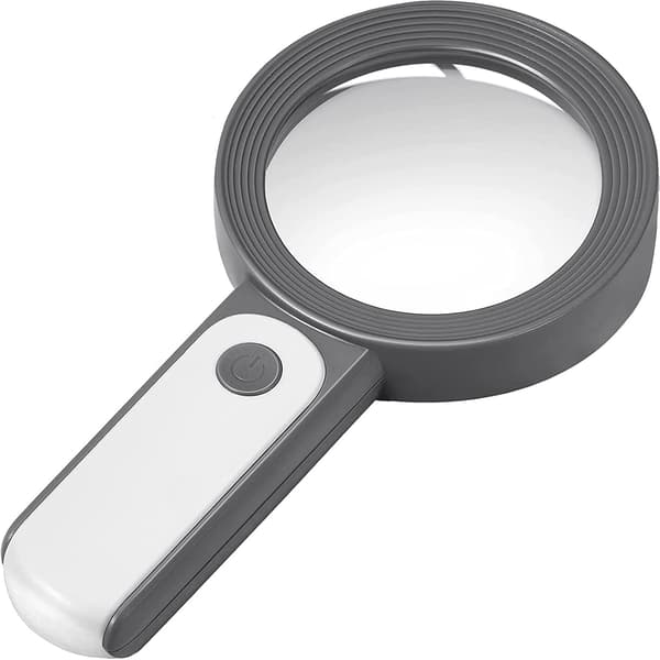 30X Lighted Reading Magnifier，Large Handheld Magnifying Glass wit