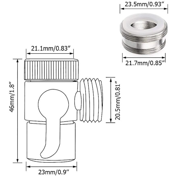 Handduschduschkomponenter Diverter Adapter Duschsystem Diskho Kran Re