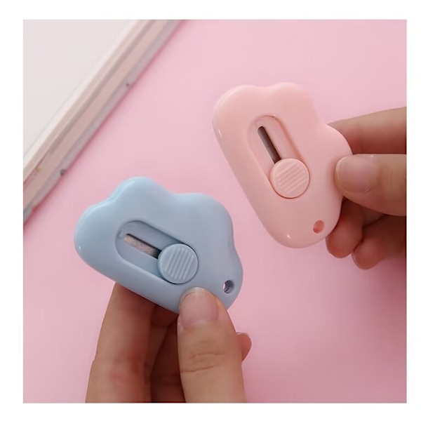 2 stk. mini-papircutter, mini-cutter til højre eller venstre hånd, nøglering-papircutter, magnetisk fingervenlig og sikker pakkeåbner