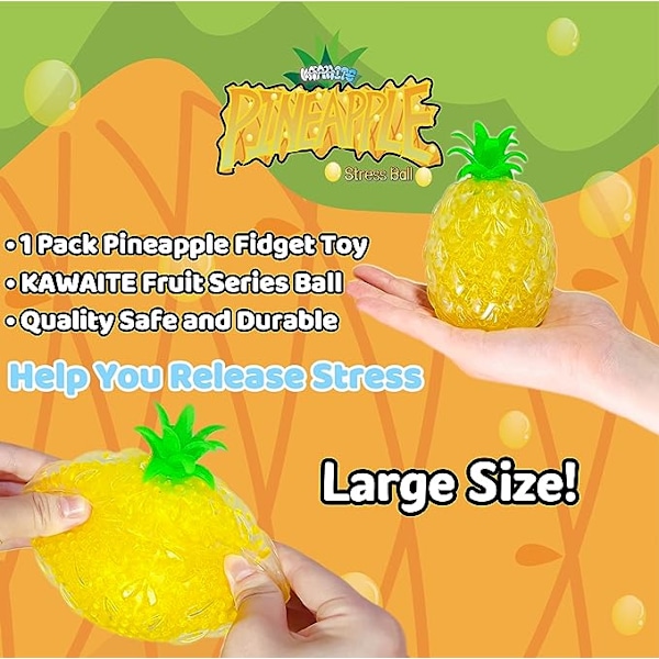 Ananas Stressbollar Squishy Vattenpärlor Boll Sensorisk Fidget Till
