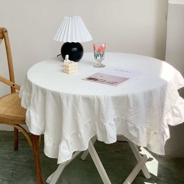 Vit bordsduk Bröllopsfest Dekor Spets 90*90cm