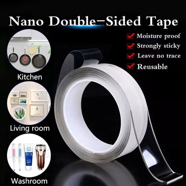 5m Kraftig nano dobbeltsidig tape (3cm*2mm) sterk geltape nr