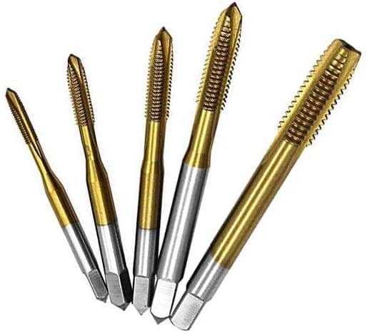 5-pack M3/M4/M5/M6/M8 Titanbelagda Raka Spårtappset