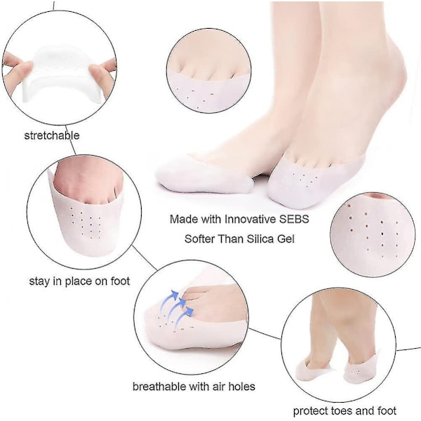 Silikon Tåskydd Mjuka Ballet Pointe Tådynor Tåskydd Med Hål 2 Par (Tåskydd)