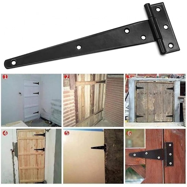 4 kpl T-saranoita 8 tuuman mustat metalliset ovih saranat Raskaat saranat Aitan ovi H