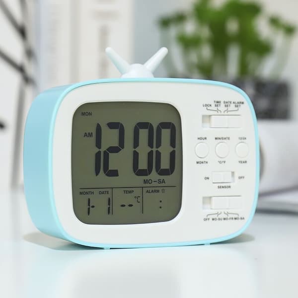 Smart Alarm Clock, Multifunksjonell LED Digital Display (Blå)
