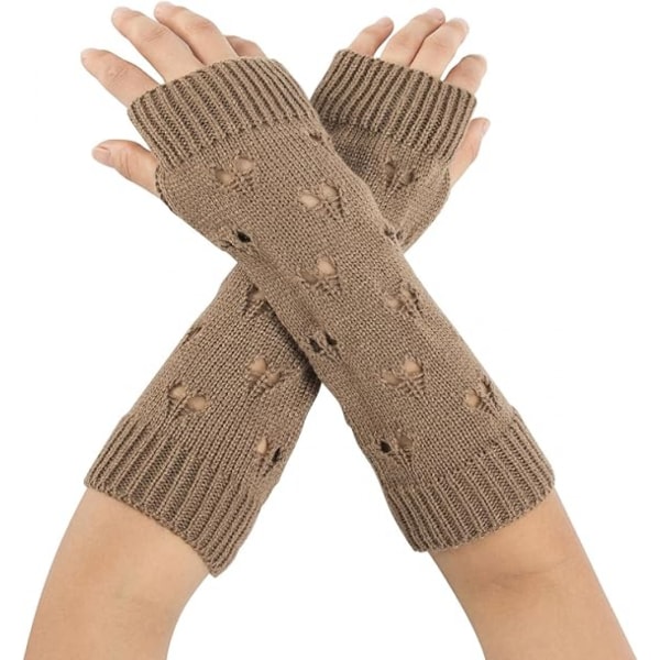 Långa fingerlösa handskar för kvinnor - Rippade handskar för vinterarm Fairy Cl