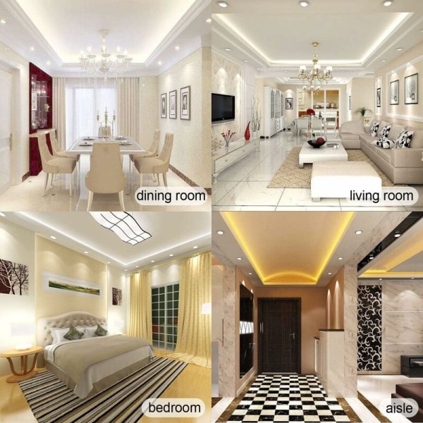 6 stk 5W integrerte LED-spotlights, kald hvit 6000K