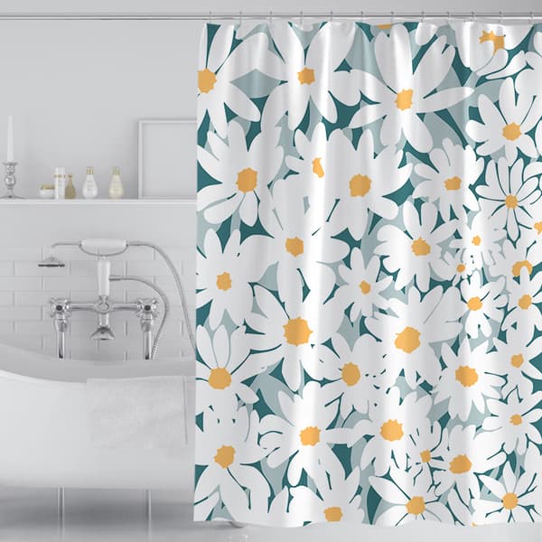 Solbelyst design enkel stil blå og hvite blomsterblomster stoff