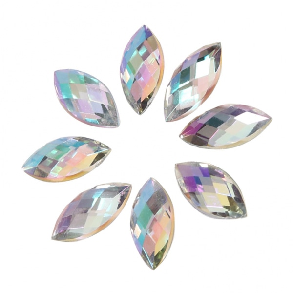 Hesteøyeformede flate akryl-rhinestones for scrapbooking og håndverk i hvitt
