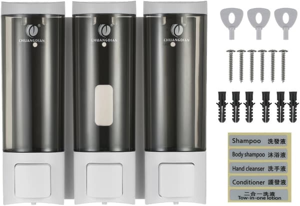Manuel sæbedispenser flydende sæbedispenser shampoo kabinet tre 200ML vægmonterede rumholder