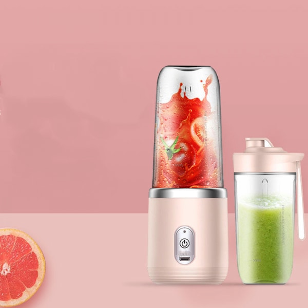 Bärbar Saftkopp Saftpressare Fruktjuicekopp Automatisk Liten Elektrisk Saftpressare Smoothie Blender Iskrosskopp Matberedare (med Två Koppar)