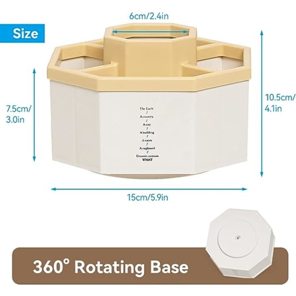 Rotating Pencil Holder, Desktop Pencil Holder with Non-Slip Stick