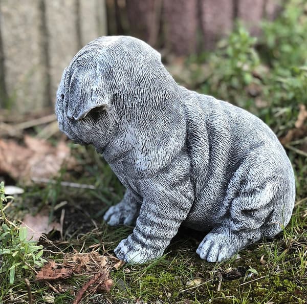 Stein og stil Bulldogg statue, frost- og værbestandig - Solid St