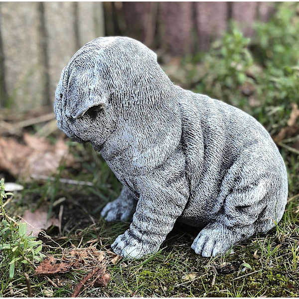 Stone and Style Bulldog -patsas, pakkasenkestävä ja säänkestävä - Massiivinen kivi 14*10*16CM