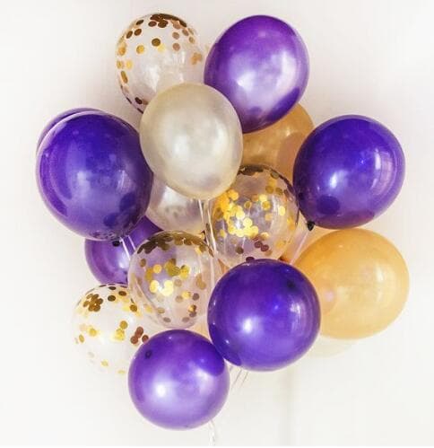 12\" Konfettilatexballonger Bryllupsbursdagsfestdekorasjon, sett