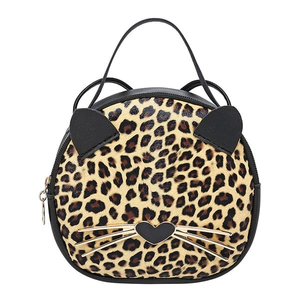 Söt kattväska Leopard Crossbody Bag Mini axelväska Handväskor för barn Kvinnor T