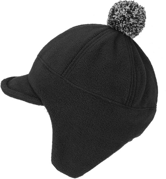 Vinterhat til småbørn med øreklapper Baseball Hat Visor Fleece C