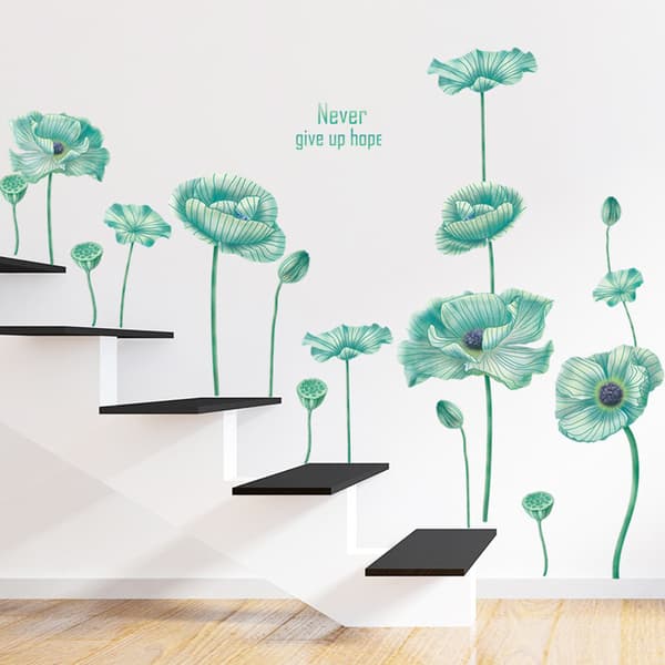 Lotus Green Leaves -seinätarrasetti