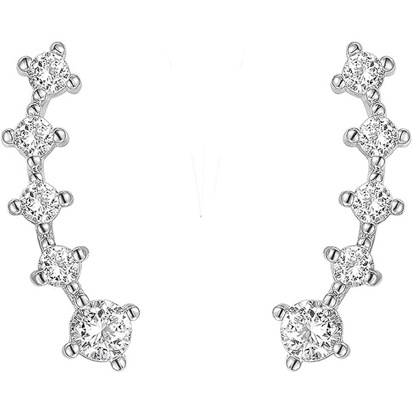 Perleørering med 14k forgyldt sterlingsølv post crawler cuff klatreørering