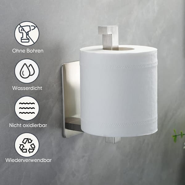 Toiletpapirholder uden boring, toiletpapirholder rustfri