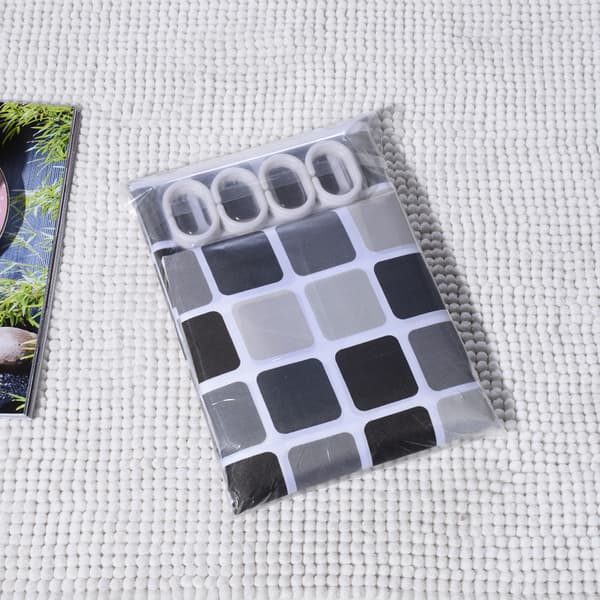 1 stk dusjforheng pent elegant mosaikkmønster polyesterstoff
