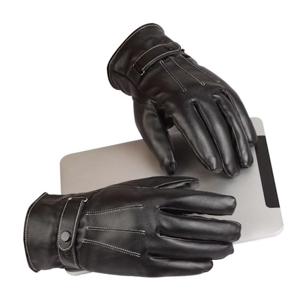 1 par enkla och eleganta imitation läderhandskar för män