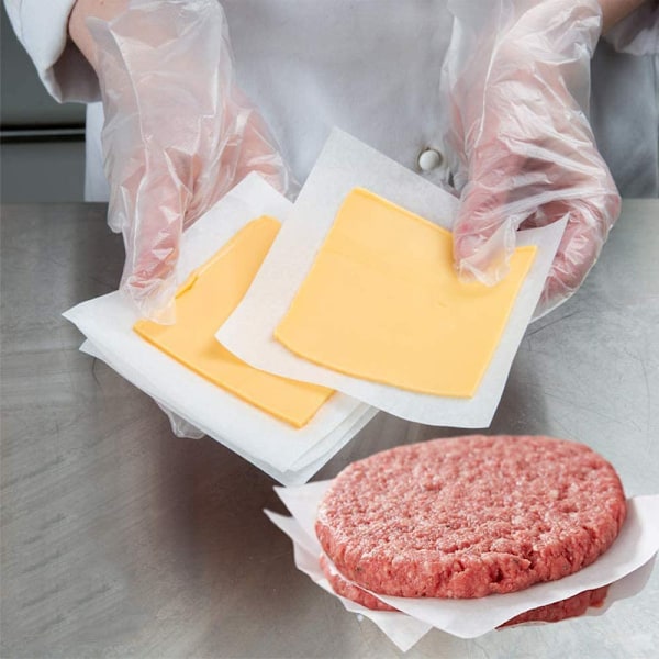 Hamburger Patty Paper - Vaxpapper för att separera frysta pressade biffar - 200 ark för enkel frigöring från press - Perfekt för grillning