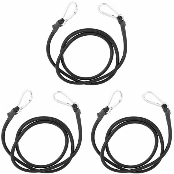 Bungee-tau med kroker 3 størrelser Bungee Bungee med kroker Ekstra sterk Expander Bungees, (3stk, 1m. 2m.3m)