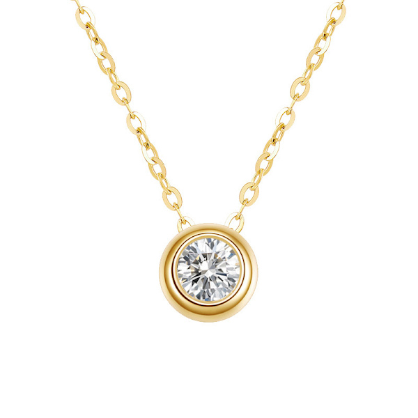 Halsband med glidande diamant i guld