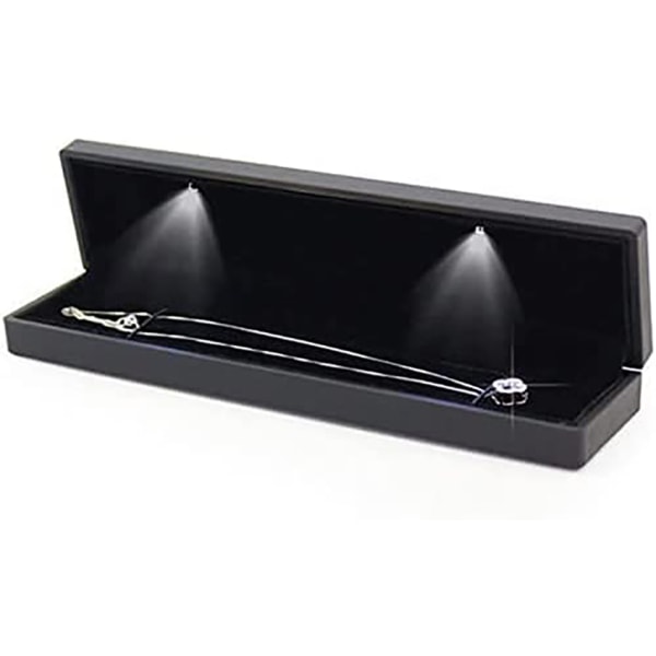 Ring/Hänge/Armband/Halsband Box med LED Light Up Smycken Disp