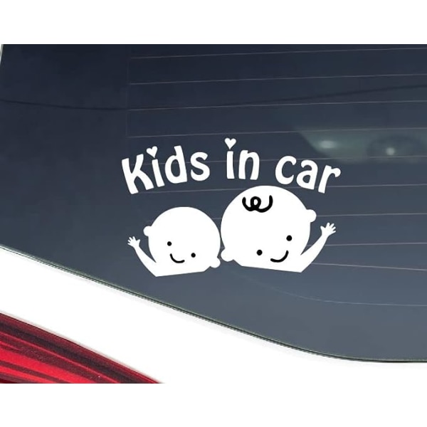 Kids in Car Kids in Car Baby autossa Baby on Board Car Decal Valkoinen