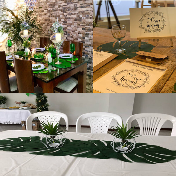 Konstgjorda palmblad 10 stycken bordstablett Konstgjorda gröna blad Dec