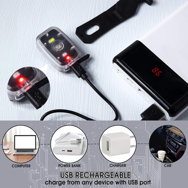 LED-sikkerhetslys for løpere, USB-oppladbart sykkelbaklys