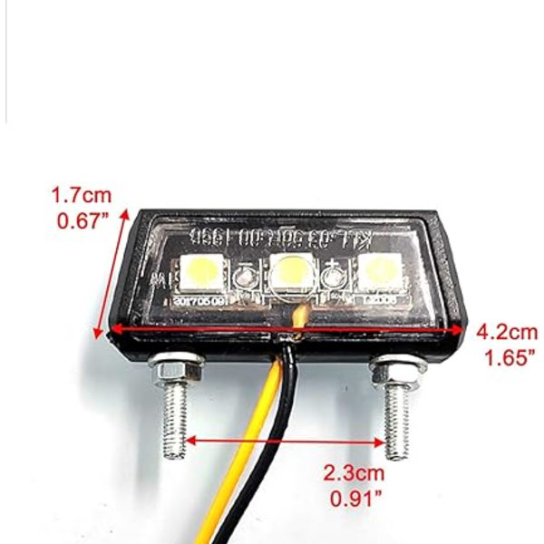 1 stk. Motorcykel Nummerpladelys 3 SMD LED chip Mini Tiny Lampe