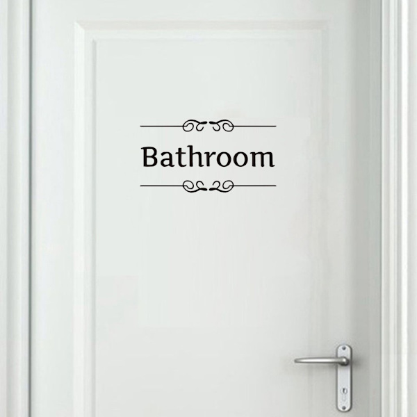 WC-kyltti, vinyyliseinätarra, DIY-irrotettava, pesuhuoneen kylpyhuoneen seinätaidetarra, WC-kyltti, oven A