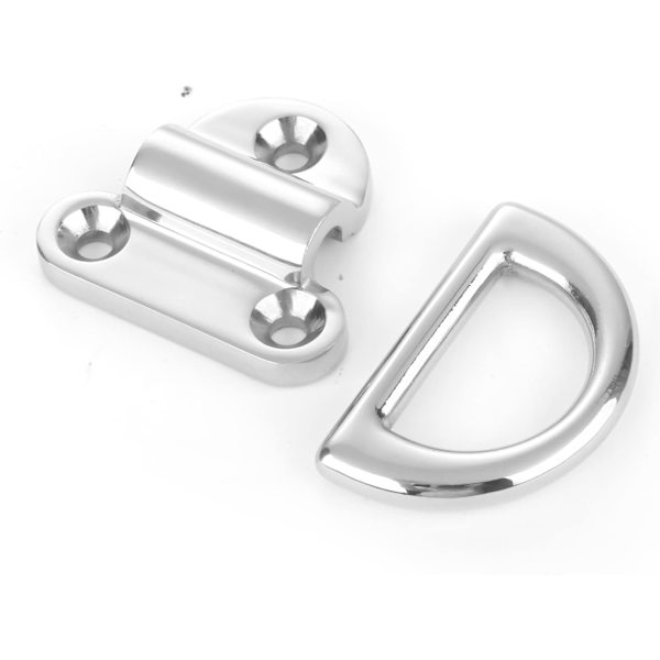 2 stk. 6mm Stål Hardware Tie Down Anchor Dæk Rustfrit Stål D-Ring Anker Foldbar Øje til Marine Rail SUS316