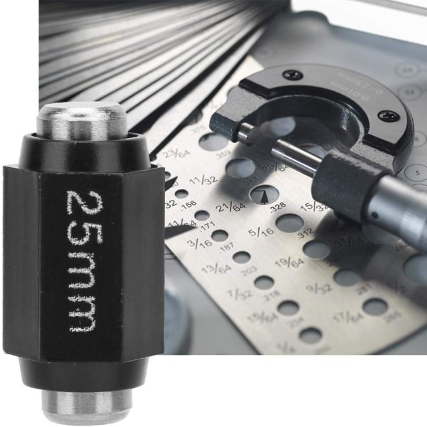 Standard Udvendig Mikrometer Kalibreringsblok, Universal Rustfrit Stål Udvendig Mikrometer Kalibreringsstang til Detektion Eftersyn(25mm)